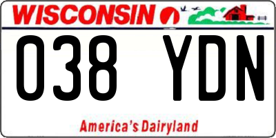 WI license plate 038YDN