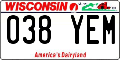 WI license plate 038YEM