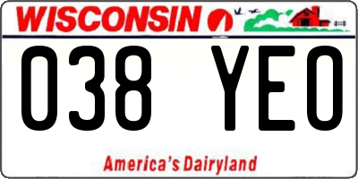 WI license plate 038YEO
