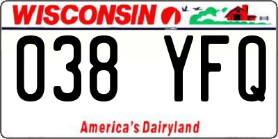 WI license plate 038YFQ