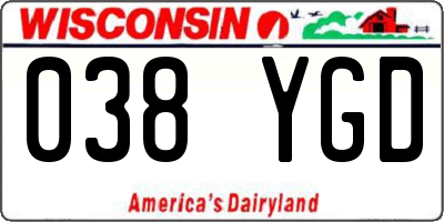 WI license plate 038YGD