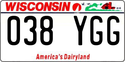 WI license plate 038YGG