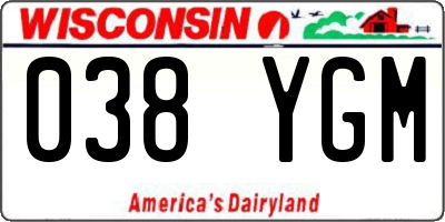 WI license plate 038YGM
