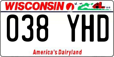 WI license plate 038YHD