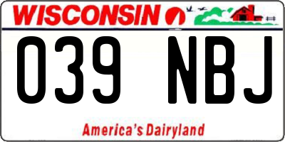 WI license plate 039NBJ