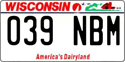 WI license plate 039NBM