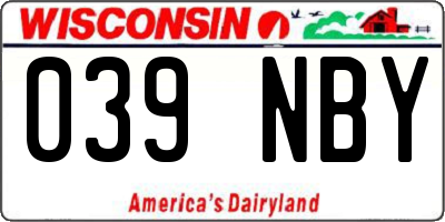 WI license plate 039NBY