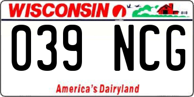 WI license plate 039NCG
