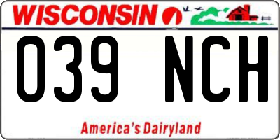 WI license plate 039NCH