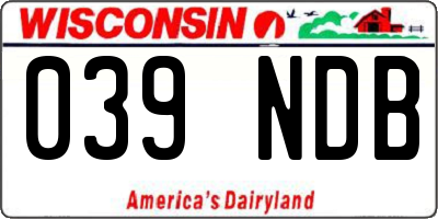 WI license plate 039NDB