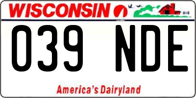 WI license plate 039NDE