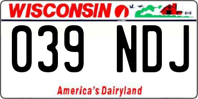 WI license plate 039NDJ