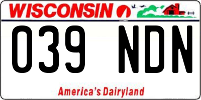 WI license plate 039NDN