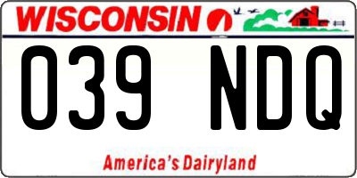 WI license plate 039NDQ