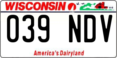 WI license plate 039NDV