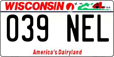WI license plate 039NEL