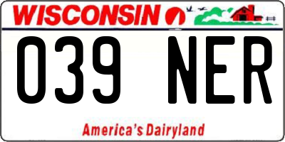 WI license plate 039NER