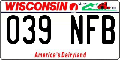 WI license plate 039NFB