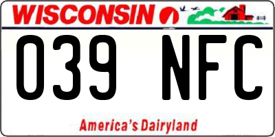 WI license plate 039NFC