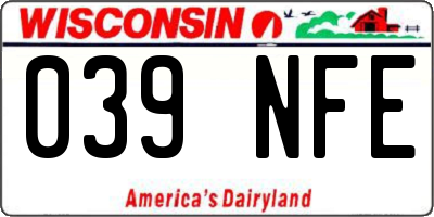 WI license plate 039NFE