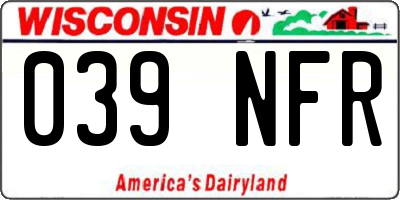 WI license plate 039NFR