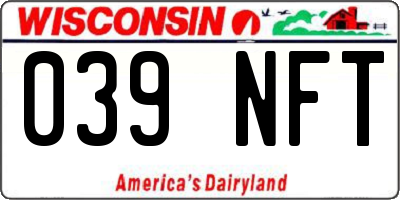 WI license plate 039NFT