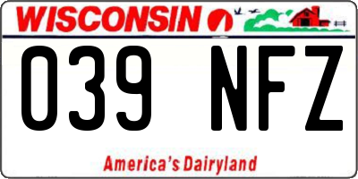 WI license plate 039NFZ