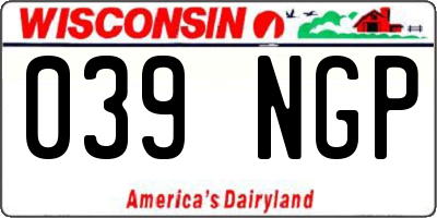 WI license plate 039NGP
