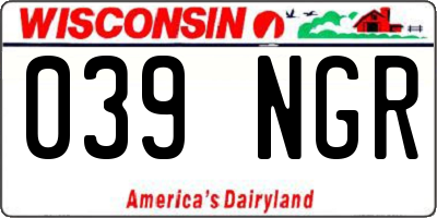 WI license plate 039NGR