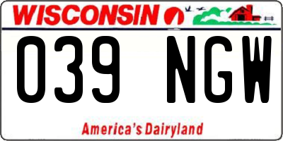 WI license plate 039NGW