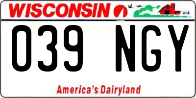WI license plate 039NGY