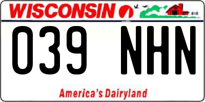 WI license plate 039NHN