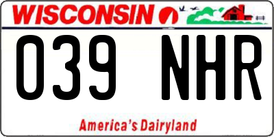 WI license plate 039NHR