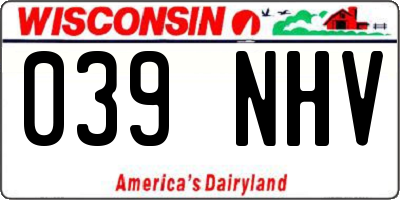 WI license plate 039NHV