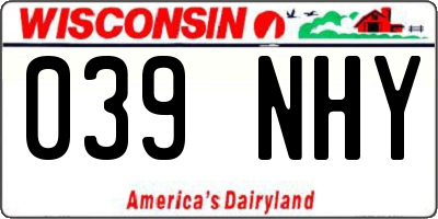 WI license plate 039NHY