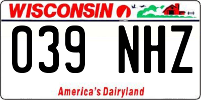 WI license plate 039NHZ