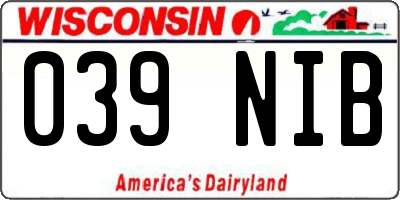 WI license plate 039NIB