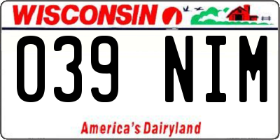 WI license plate 039NIM