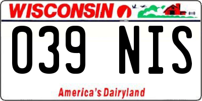 WI license plate 039NIS