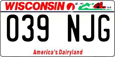 WI license plate 039NJG