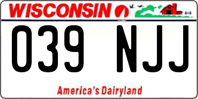 WI license plate 039NJJ