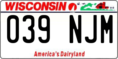 WI license plate 039NJM