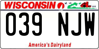 WI license plate 039NJW