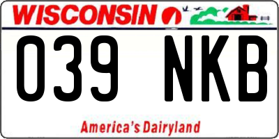WI license plate 039NKB