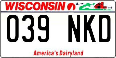 WI license plate 039NKD