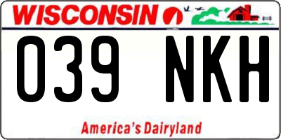 WI license plate 039NKH