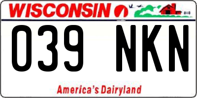 WI license plate 039NKN