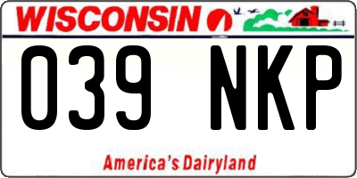WI license plate 039NKP