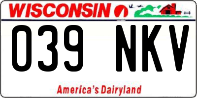 WI license plate 039NKV