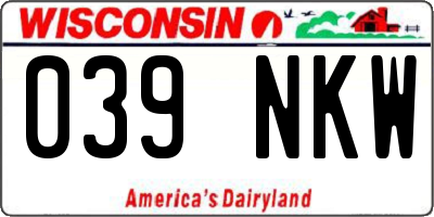 WI license plate 039NKW